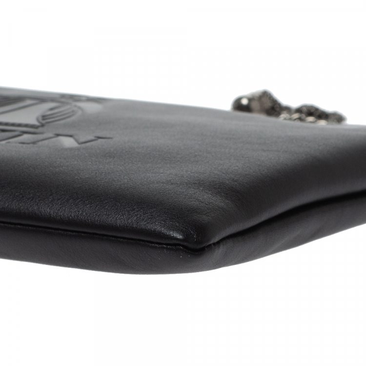 Pre Owned Lanvin Black Leather Chain Clutch