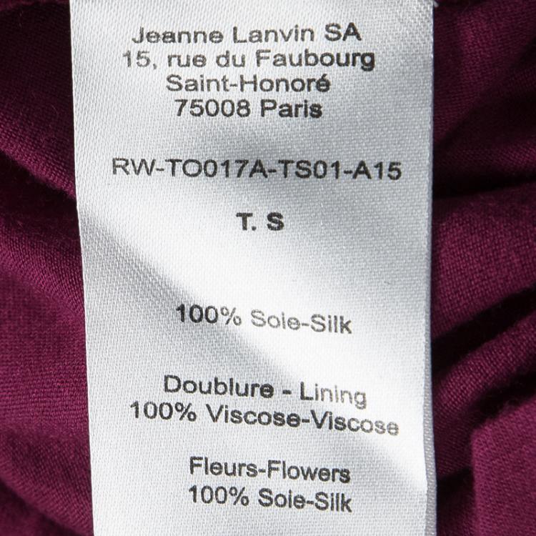 Pre Owned Lanvin Dark Pink Ruffle Detail Silk Sleeveless Top S