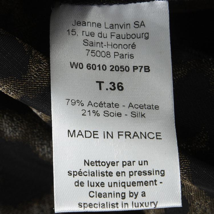 Pre Owned Lanvin Hiver'13 Brown Animal Pattern Jacquard Bow Detail Sleeveless Top S