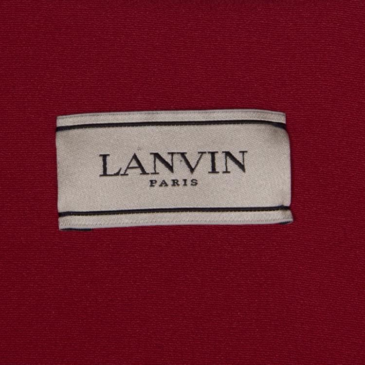 Pre Owned Lanvin Red Ruffled Bottom Sleeveless Dress S