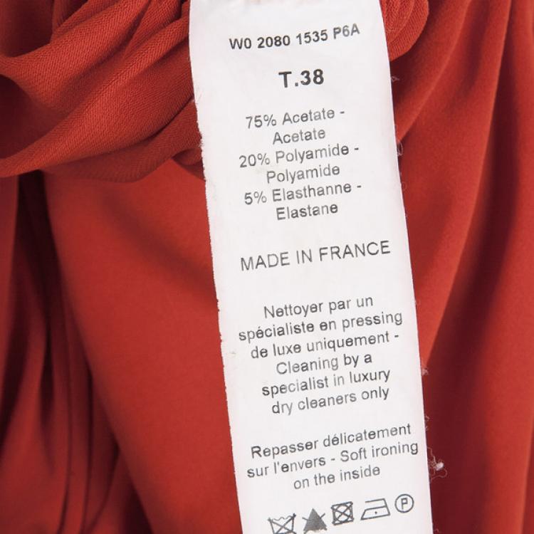 Pre Owned Lanvin Gathered Red Mid Length Dress M