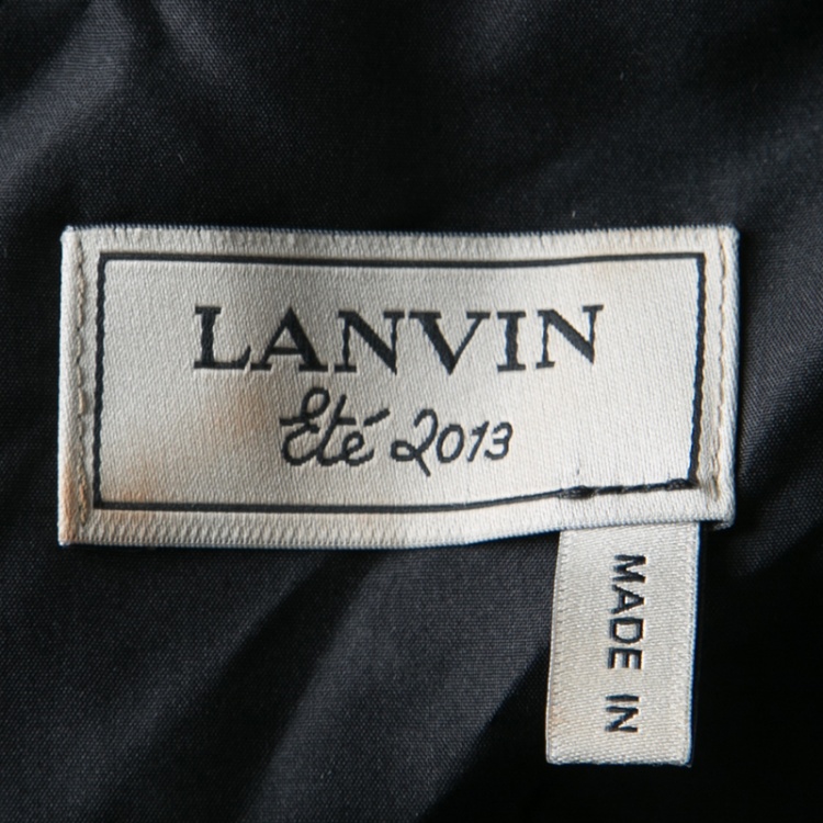 Pre Owned Lanvin Black Embellished Bow Detail One Shoulder Top M
