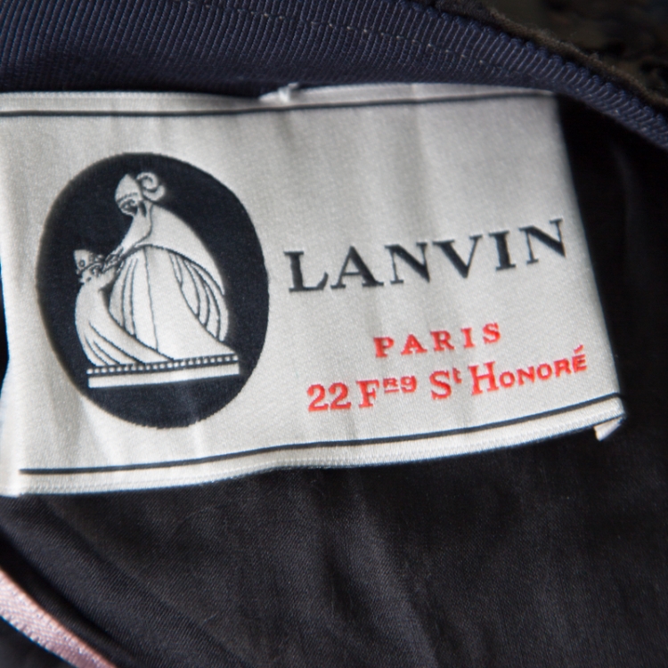 Pre Owned Lanvin Grey Sequin Embellished Long Jacket M