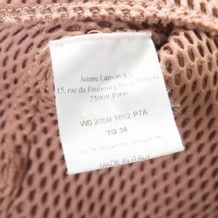 Pre Owned Lanvin Dusty Rose Perforated Raw Edge Detail Fit and Flare Sleeveless Dress S