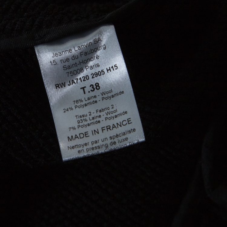مملوكة مسبقًا Lanvin Black Fringe Edge Wool Blend Knit Vest M