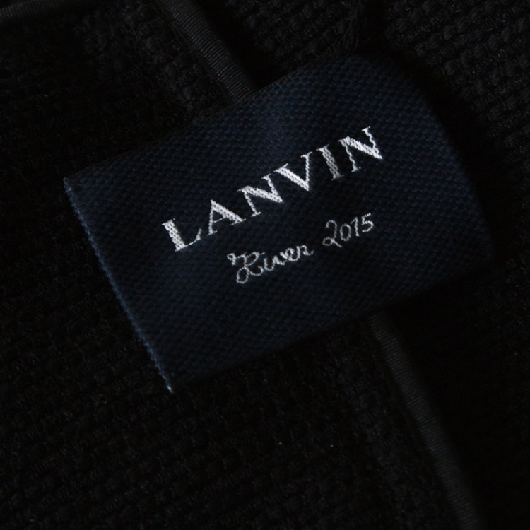 مملوكة مسبقًا Lanvin Black Fringe Edge Wool Blend Knit Vest M
