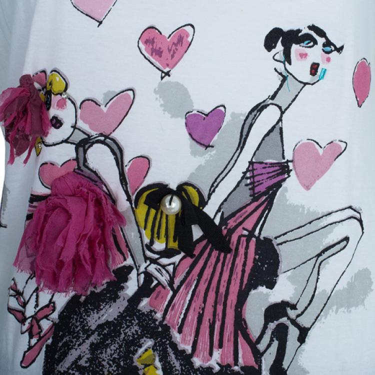 Pre Owned Lanvin 120 Print Embellished T-Shirt M