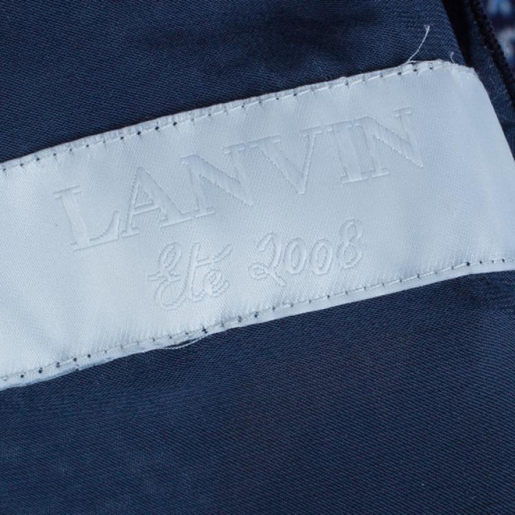 Pre Owned Lanvin Navy Belted Slip Dress S