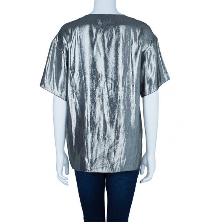 Pre Owned Lanvin Dream Metallic Lame Top M
