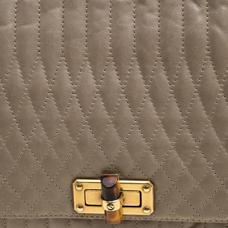 Pre Owned Lanvin Beige Leather Happy Shoulder Bag