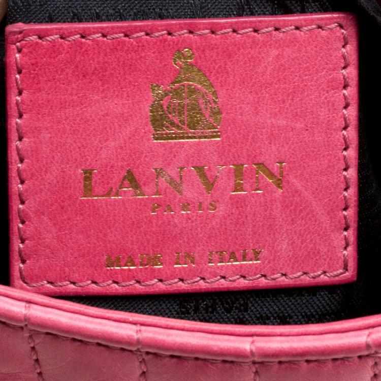 مملوكة مسبقًا Lanvin Pink Quilted Leather Mini Happy Crossbody Bag