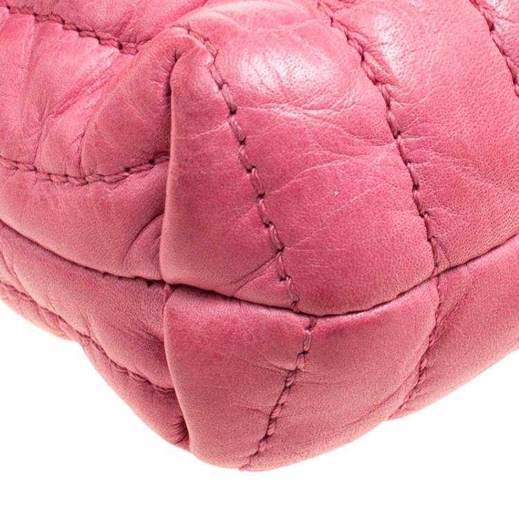 مملوكة مسبقًا Lanvin Pink Quilted Leather Mini Happy Crossbody Bag
