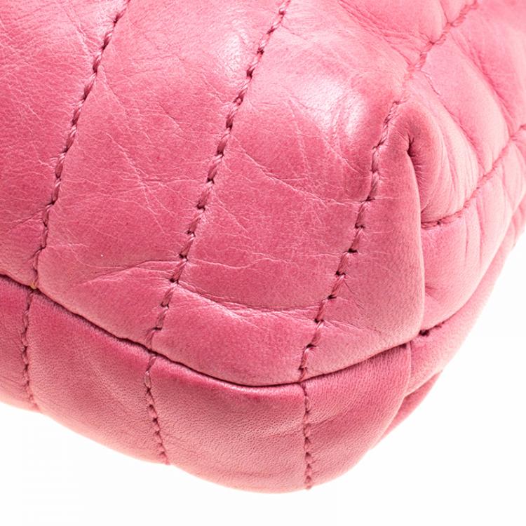 مملوكة مسبقًا Lanvin Pink Quilted Leather Mini Happy Crossbody Bag