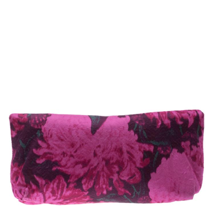 Pre Owned Lanvin Pink Printed Canvas Happy Clutch