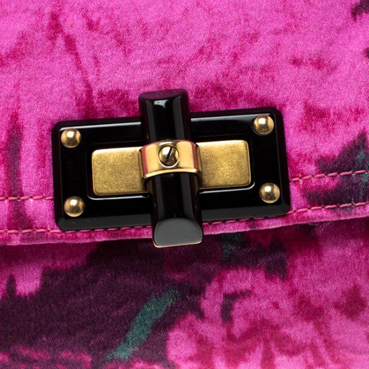 Pre Owned Lanvin Pink Printed Canvas Happy Clutch