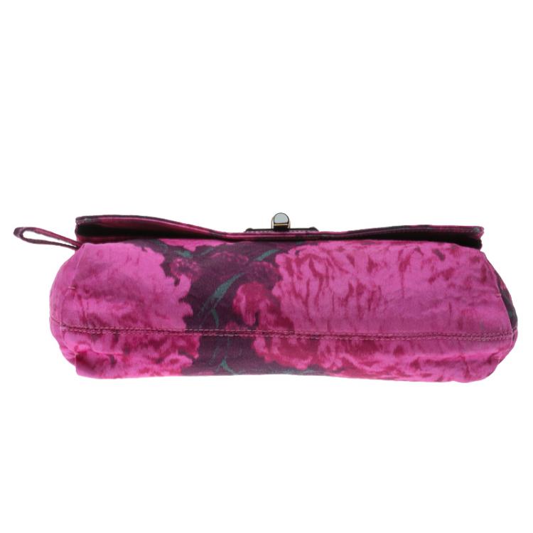 Pre Owned Lanvin Pink Printed Canvas Happy Clutch