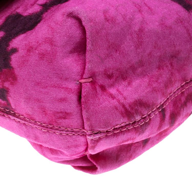Pre Owned Lanvin Pink Printed Canvas Happy Clutch