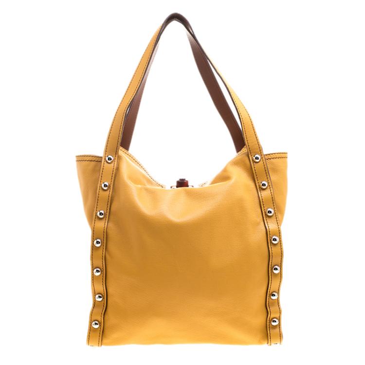 Pre Owned Lanvin Orange Leather Tassel Tote