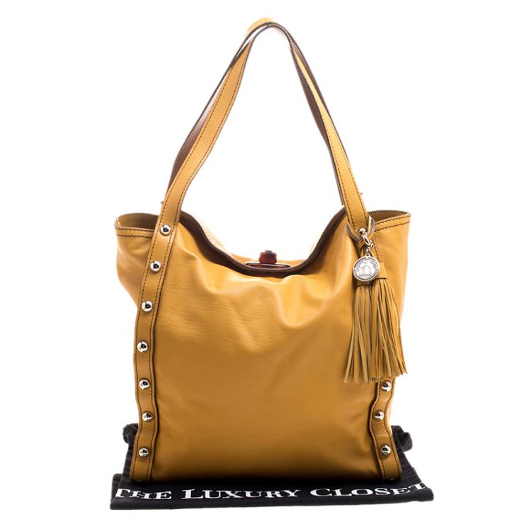 Pre Owned Lanvin Orange Leather Tassel Tote