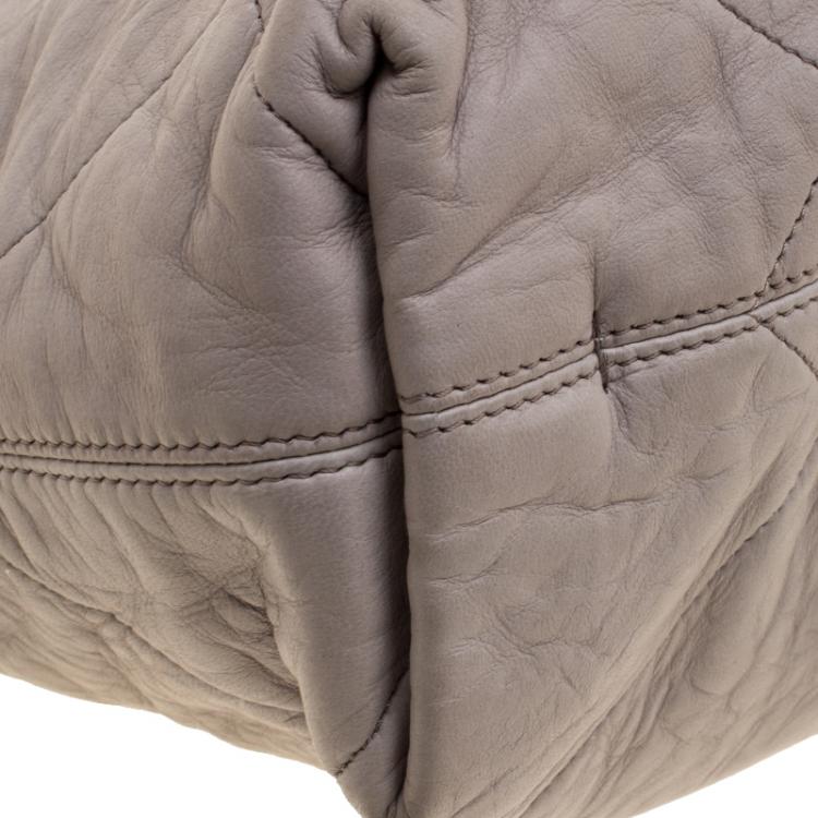 Pre Owned Lanvin Grey Leather Amalia Cabas Tote