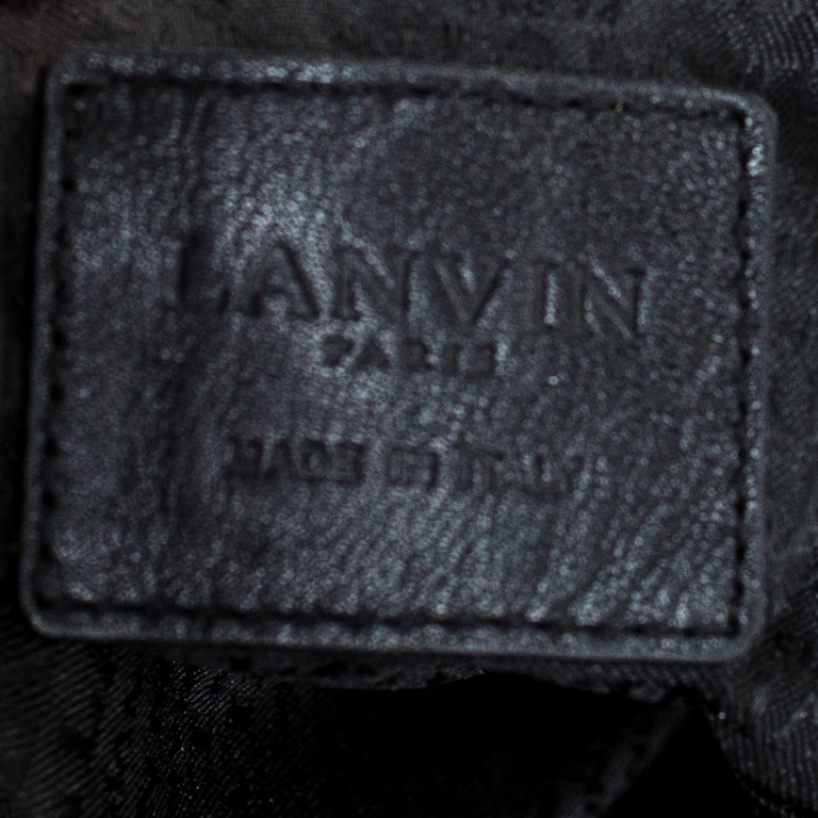 Pre Owned Lanvin Burgundy Quilted Satin Large Pleated Hobo