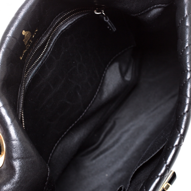 Pre Owned Lanvin Black Quilted Leather Medium Happy Shoulder Bag
