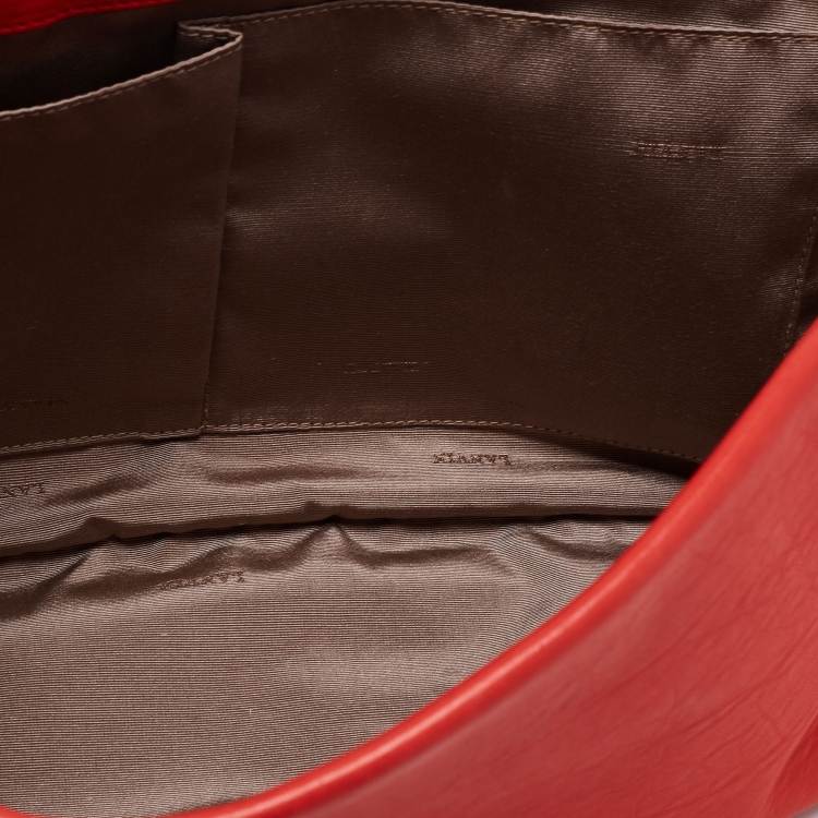 Pre Owned Lanvin Red Quilted Leather Happy Shoulder Bag