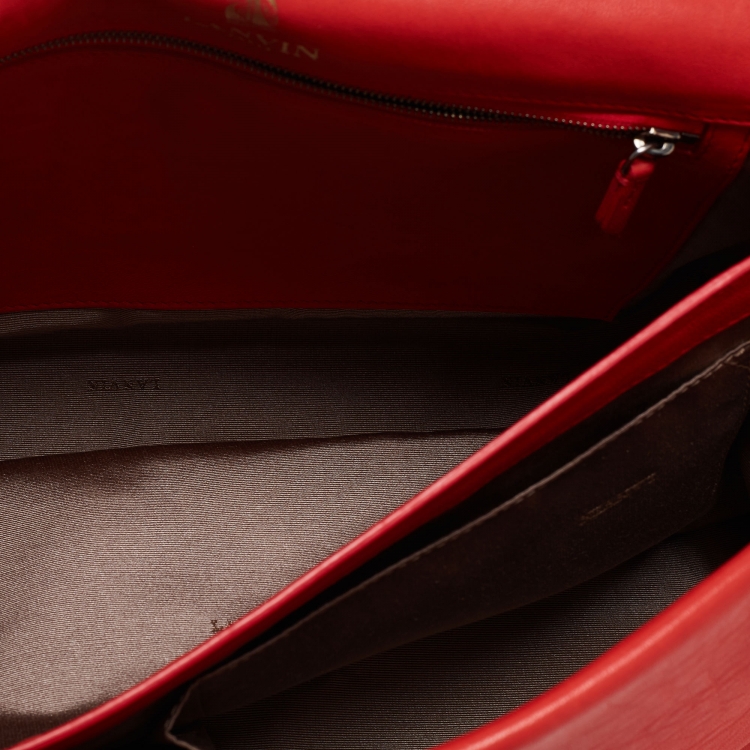 Pre Owned Lanvin Red Quilted Leather Happy Shoulder Bag