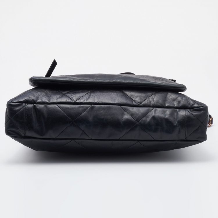 Pre Owned Lanvin Black Quilted Leather Tote