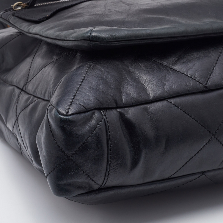 Pre Owned Lanvin Black Quilted Leather Tote