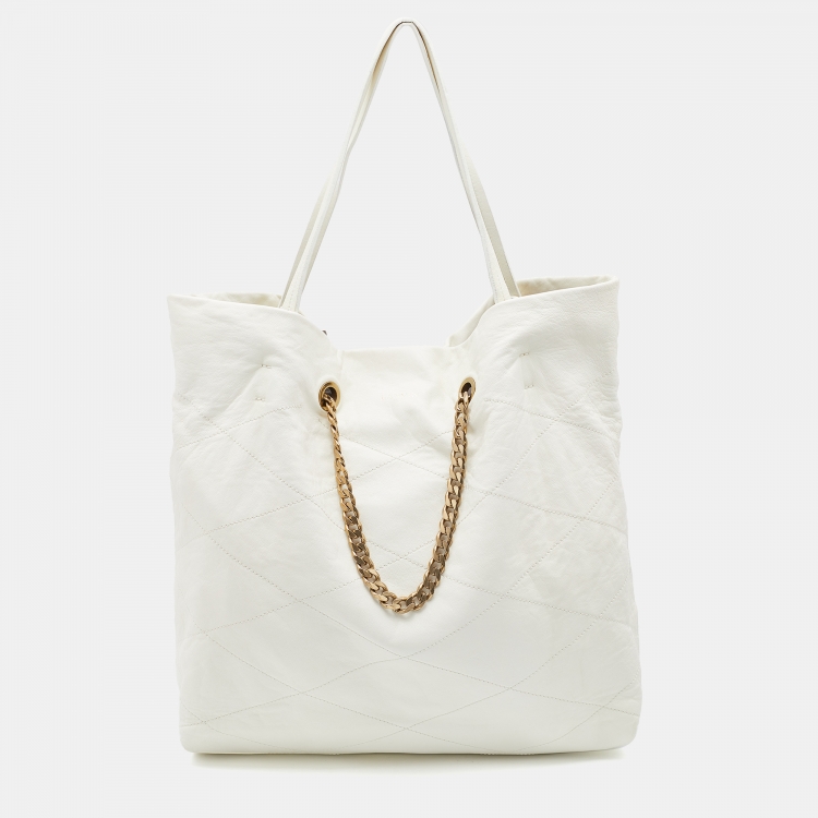 Pre Owned Lanvin White Leather Medium Carry Me Tote