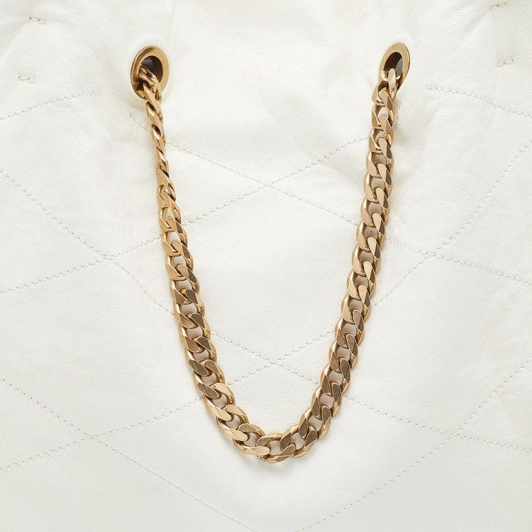 Pre Owned Lanvin White Leather Medium Carry Me Tote