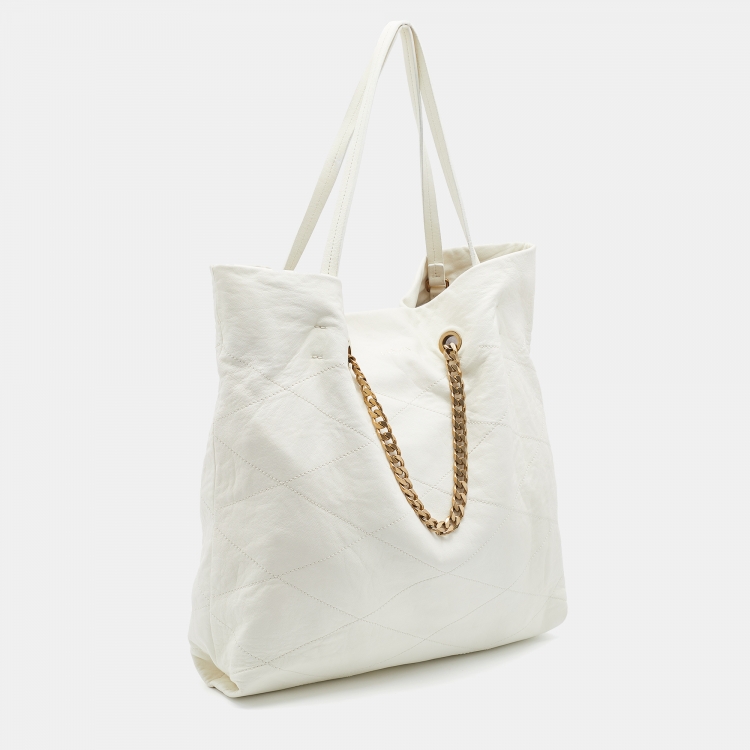 Pre Owned Lanvin White Leather Medium Carry Me Tote