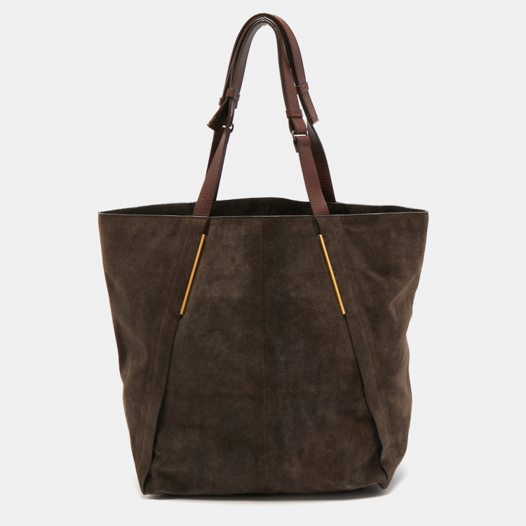 Pre Owned Lanvin Brown Suede Tote