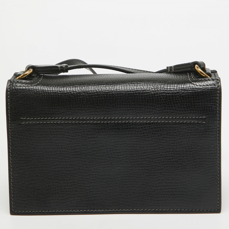 Pre Owned Lanvin Black Leather Crossbody Bag