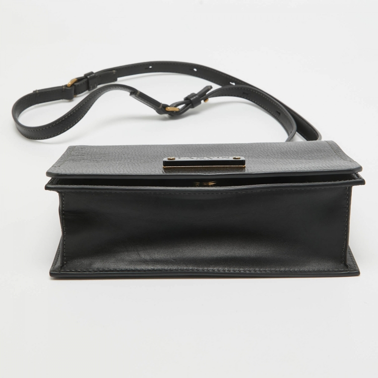 Pre Owned Lanvin Black Leather Crossbody Bag