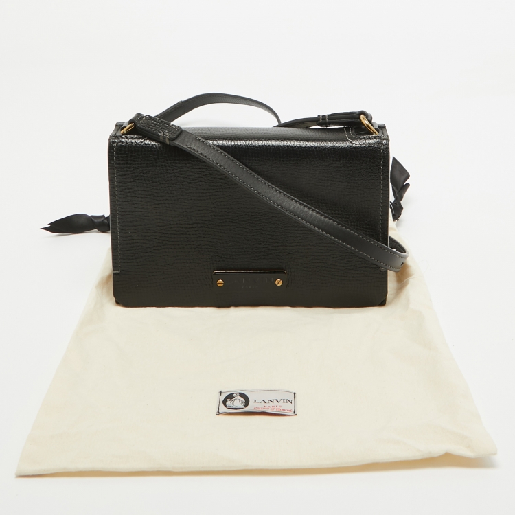 Pre Owned Lanvin Black Leather Crossbody Bag