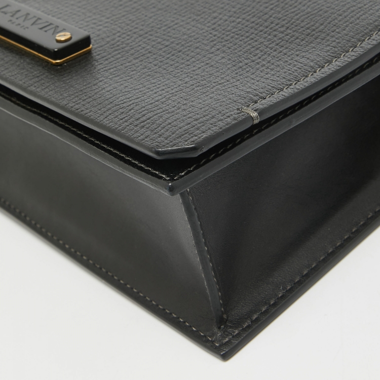 Pre Owned Lanvin Black Leather Crossbody Bag