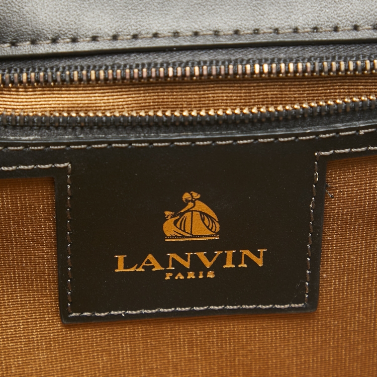 Pre Owned Lanvin Black Leather Crossbody Bag