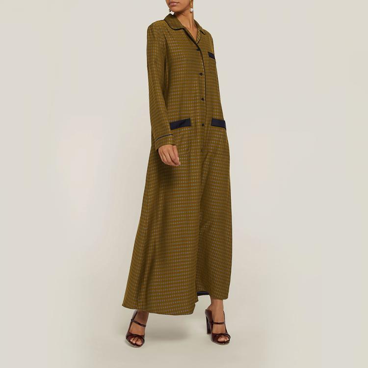 Pre Owned LAYEUR Brown Fitzgerald Printed Button-Down Maxi Dress FR 38
