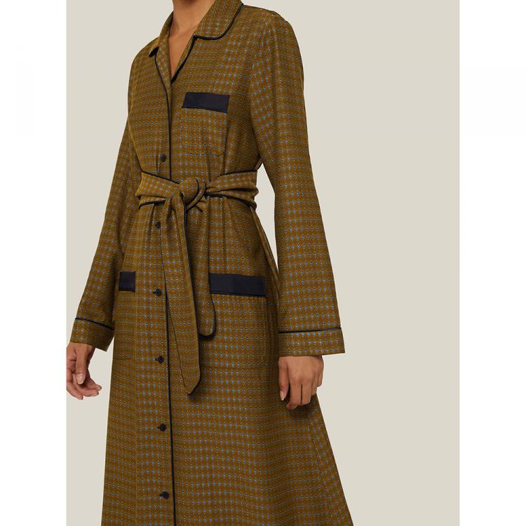 مملوكة مسبقًا LAYEUR Brown Fitzgerald Printed Button-Down Maxi Dress FR 48