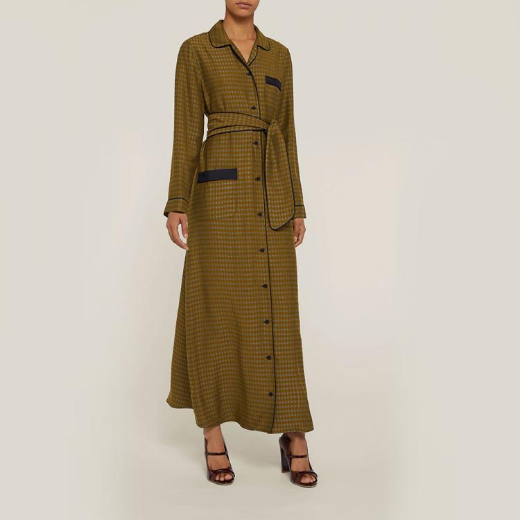 مملوكة مسبقًا LAYEUR Brown Fitzgerald Printed Button-Down Maxi Dress FR 48