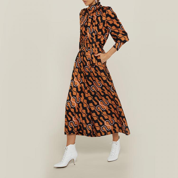 Pre Owned LAYEUR Brown Mae Printed Cotton-Silk Culottes FR 46