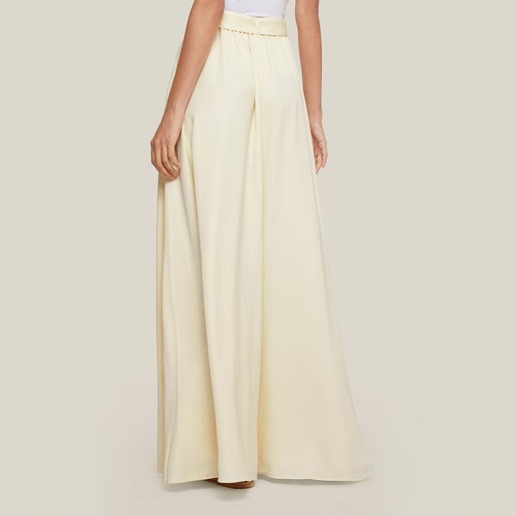 Pre Owned LAYEUR Cream Borden Button Down Maxi Skirt FR 34