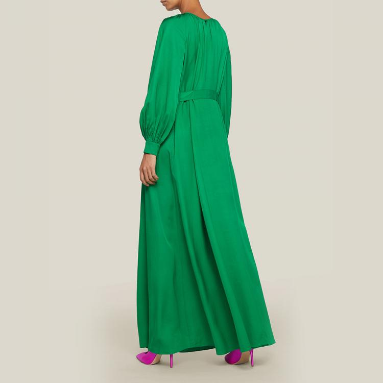 Pre Owned LAYEUR Green Borden Balloon Sleeve Poet Dress FR 44
