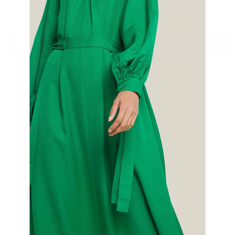 مملوكة مسبقًا LAYEUR Green Borden Balloon Sleeve Poet Dress FR 46