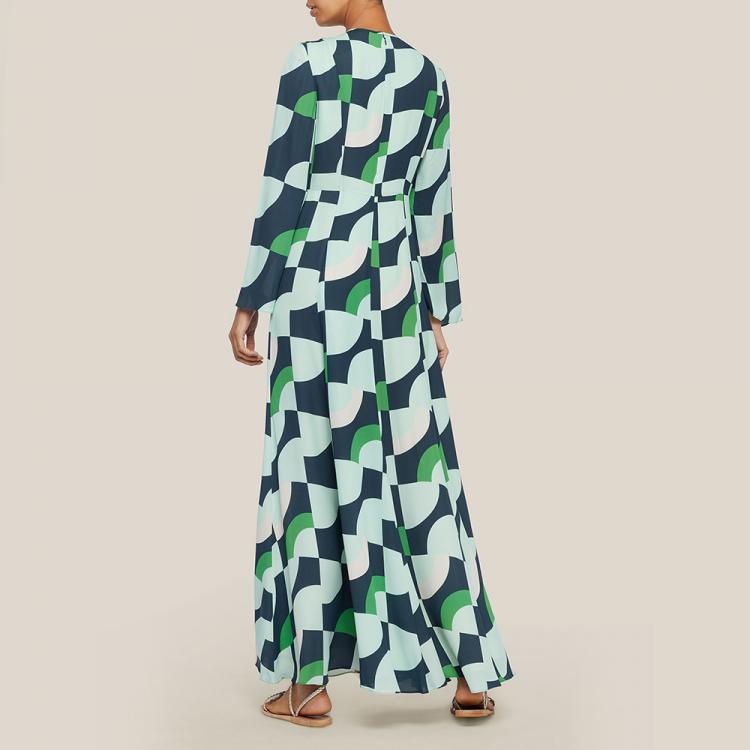 Pre Owned LAYEUR Green Wharton Fit and Flare Maxi Dress FR 34