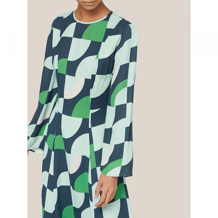 Pre Owned LAYEUR Green Wharton Fit and Flare Maxi Dress FR 42