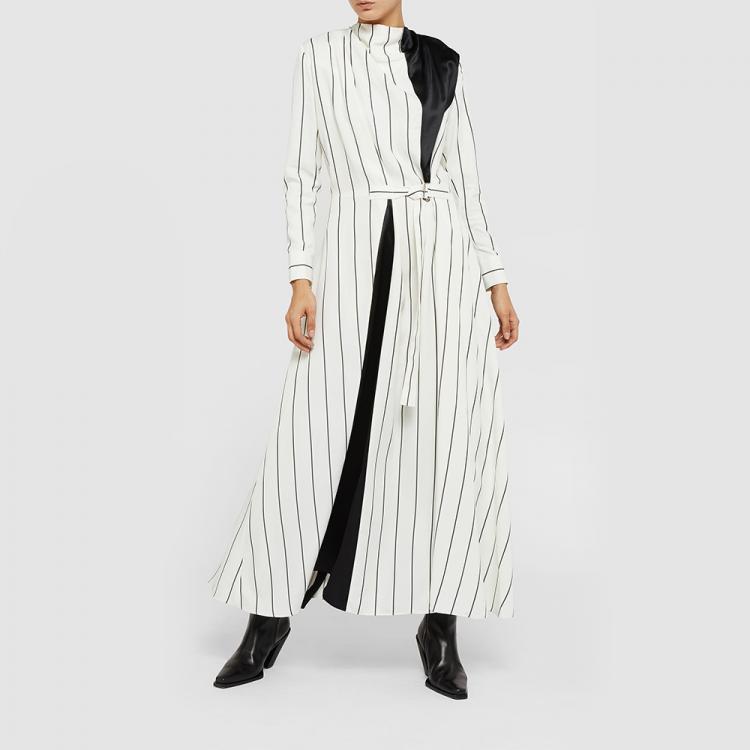 Pre Owned LAYEUR White Bergman Panelled Voile Maxi Dress FR 34