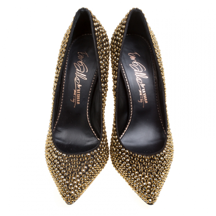 مملوكة مسبقًا Enio Silla For Le Silla Crystal Embellished Pointed Toe Pumps Size 38.5